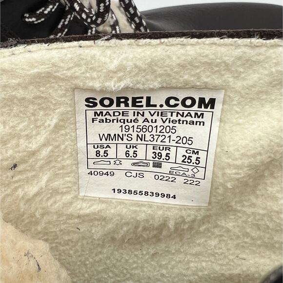 SOREL Emelie Short Lace Cozy Boot Womens 8.5 Blackened Brown Waterproof NEW - Picture 10 of 11